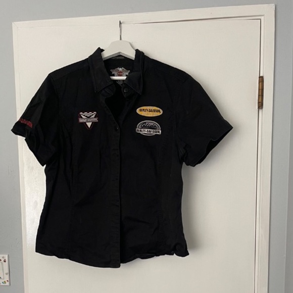 Y2K Vintage Harley Davidson Button Up - Picture 1 of 6